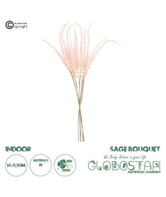 GloboStar® Artificial Garden PINK SAGE BOUQUET 21091 Τεχνητό Διακοσμητικό Μπουκέτο Στάχι Y50cm Ροζ